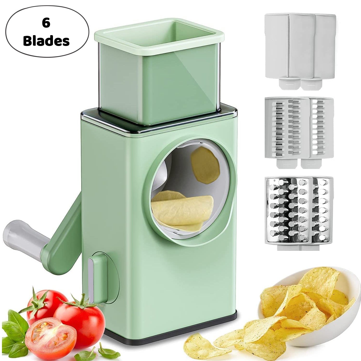 Stainless Steel Vegetable Chopper with 6 Blades - Kitchen Mandoline Slicer - infinityexculsivestore.com