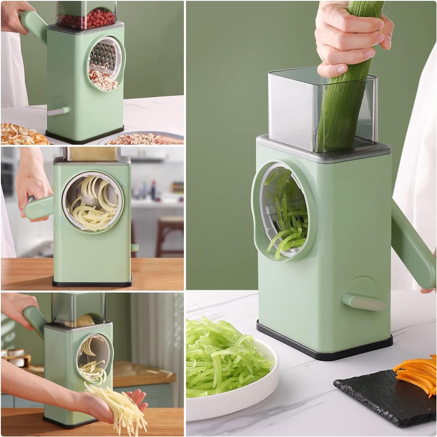 Stainless Steel Vegetable Chopper with 6 Blades - Kitchen Mandoline Slicer - infinityexculsivestore.com
