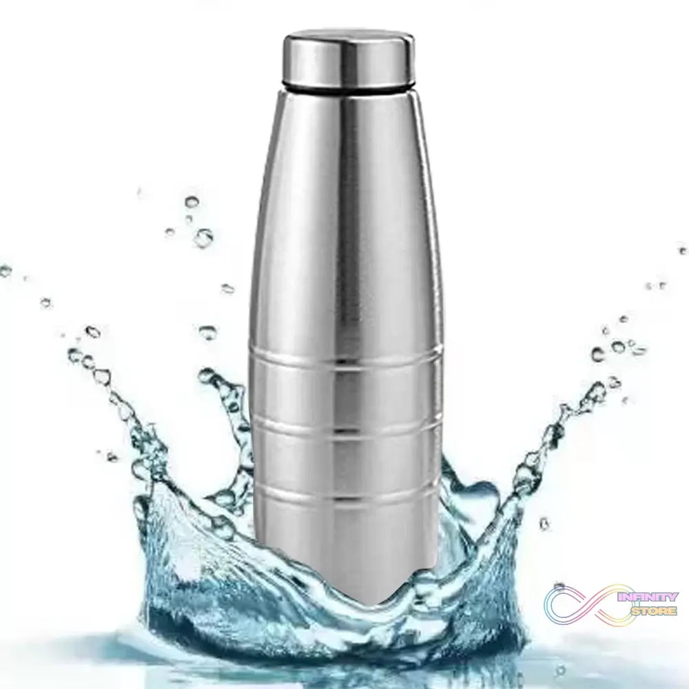 Durable stainless steel water bottle, 1000 ml capacity.