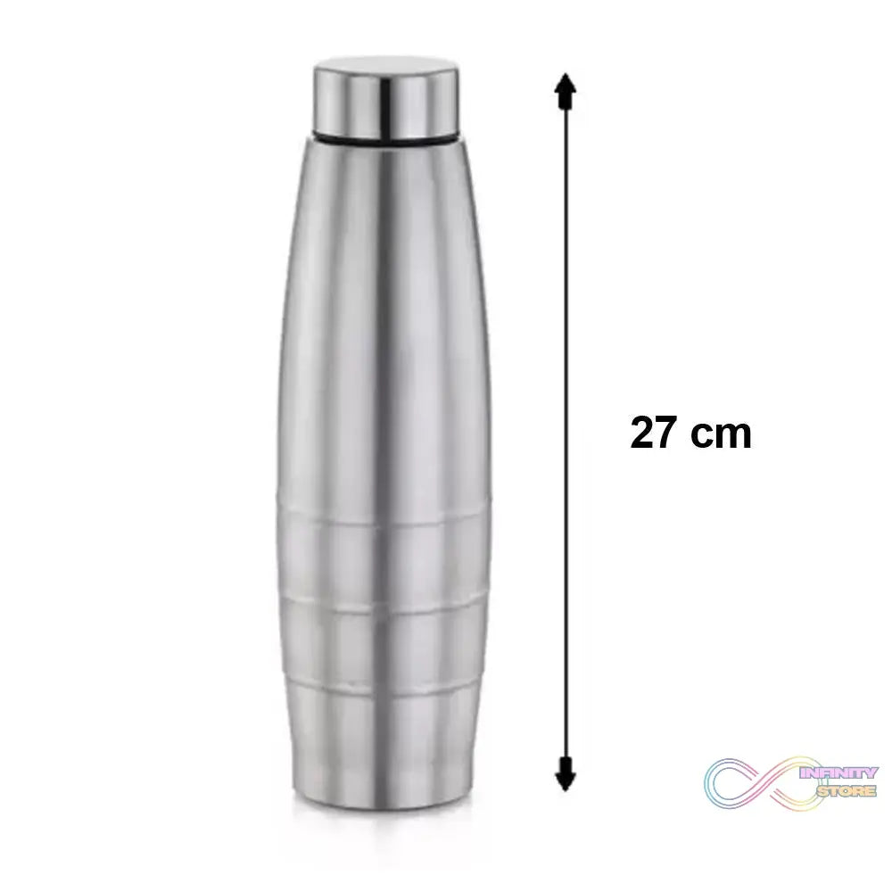 Stainless steel water bottle, 1000 ml with a classic design.