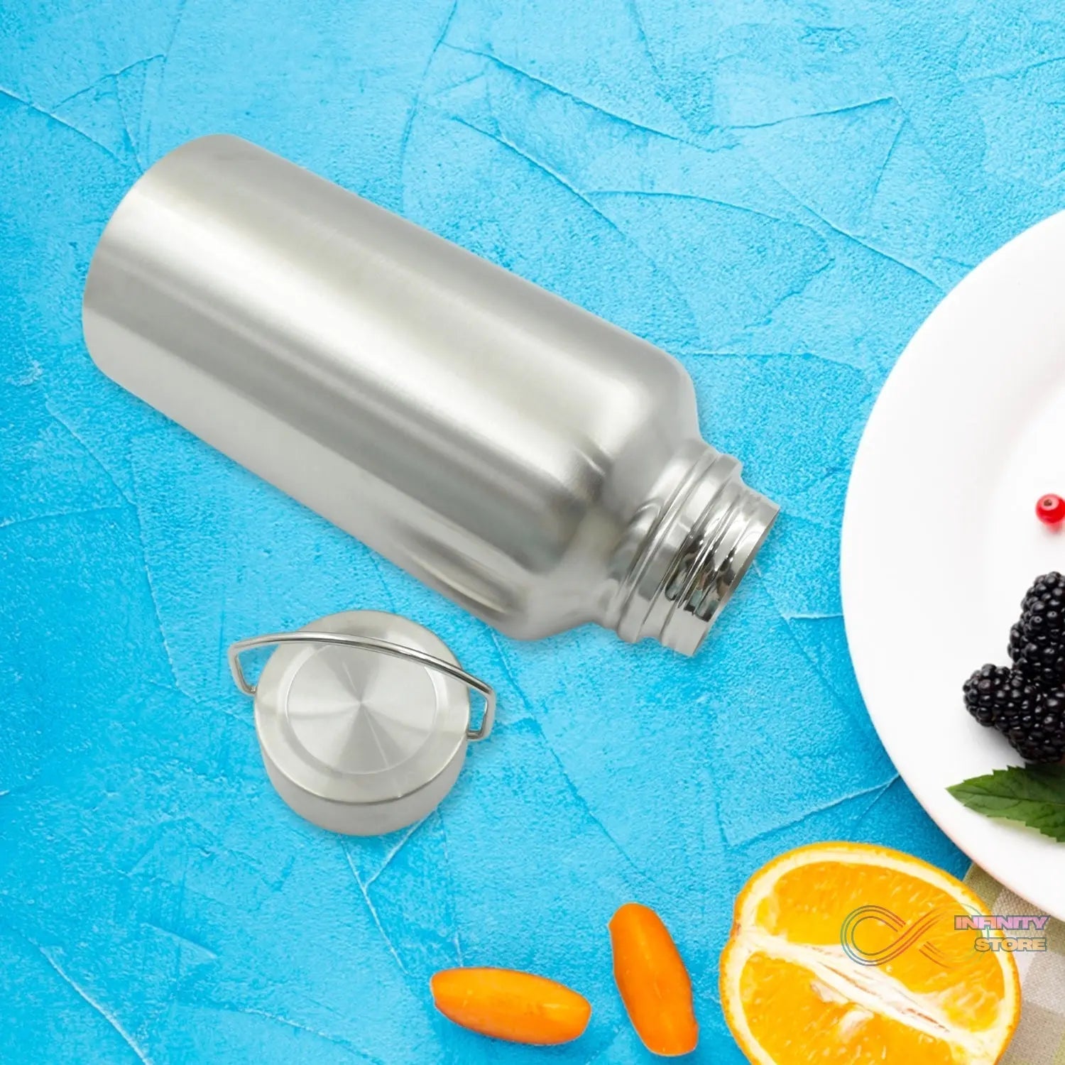 Stainless Steel Water Bottle with Handle (Large): Leak Proof, Hot & Cold, Gym - infinityexculsivestore.com