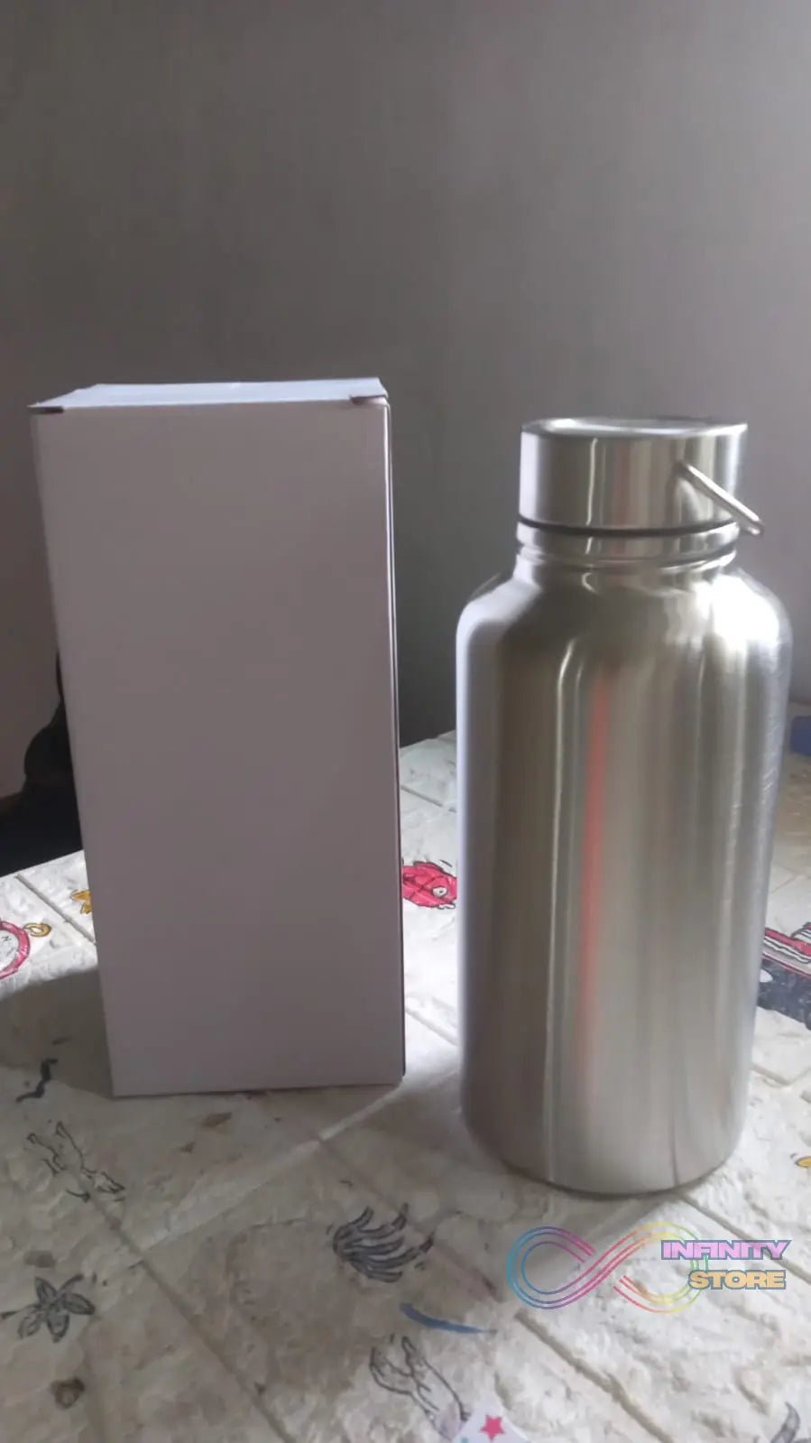 Stainless Steel Water Bottle with Handle (Large): Leak Proof, Hot & Cold, Gym - infinityexculsivestore.com