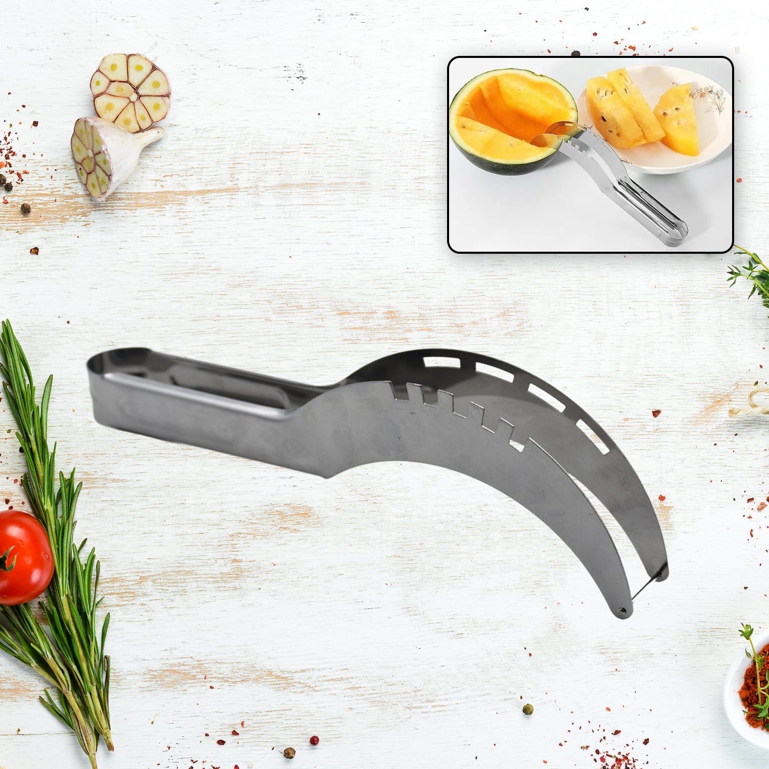 Stainless Steel Watermelon Cantaloupe Slicer Knife, Corer Fruit, Vegetable Tools Kitchen - infinityexculsivestore.com
