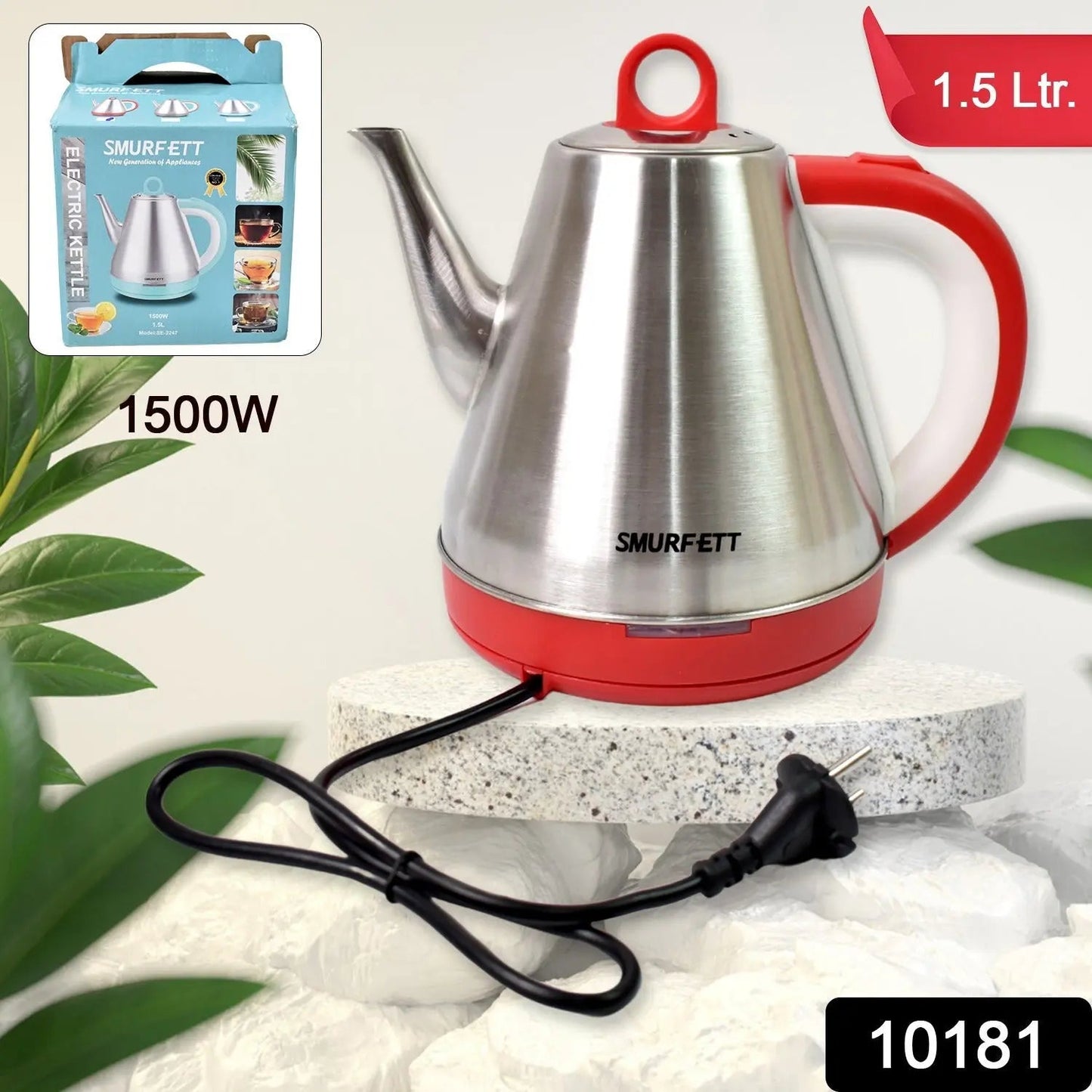 Stainless steel large capacity electric kettle (1500W / 1.5 Ltr.) - infinityexculsivestore.com