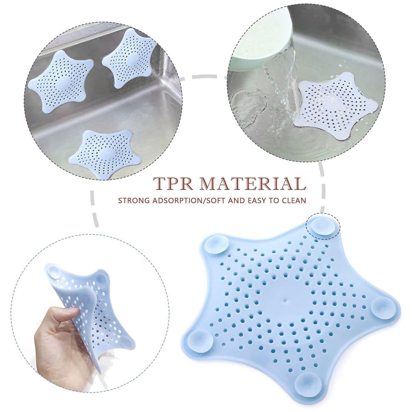 Star Drain Strainer: Catches Hair & Prevents Clogs (Kitchen/Bath) - infinityexculsivestore.com