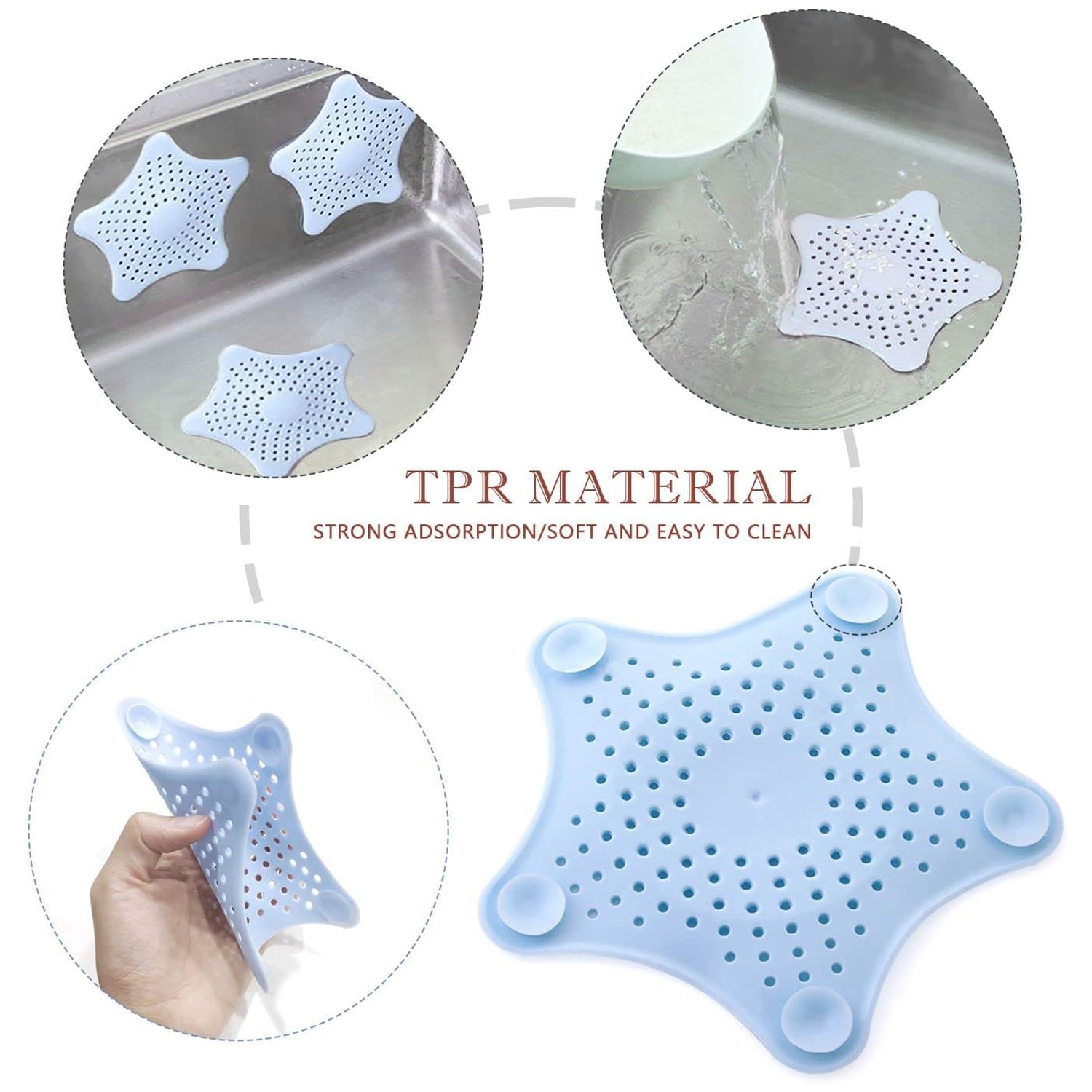 Star Drain Strainer: Catches Hair & Prevents Clogs (Kitchen/Bath) - infinityexculsivestore.com