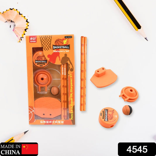 Stationary Kit Football & Basketball Theme Stationary Set For Kids, Pencil, Sharpener, Eraser Set For Kids, Boys & Girls, Birthday Return Gift Stationary Set - infinityexculsivestore.com