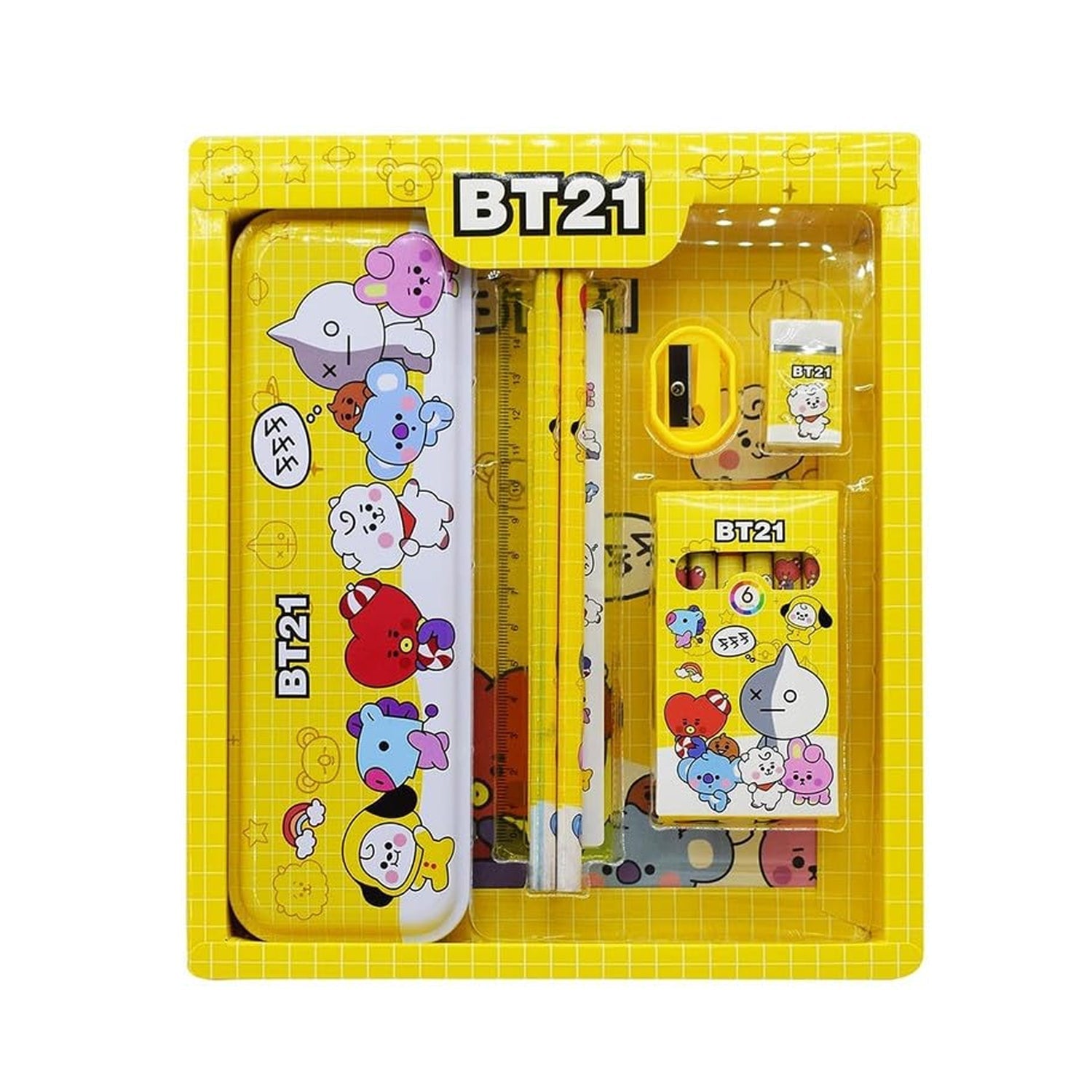 Stationery Kit for Kids - Stationery Set, Includes Metal Pencil Box, Sharpener, Pencil and Eraser Set, School Supply Set, Birthday Return Gift for Kids, Boys, Girls (12 pc Set) - infinityexculsivestore.com