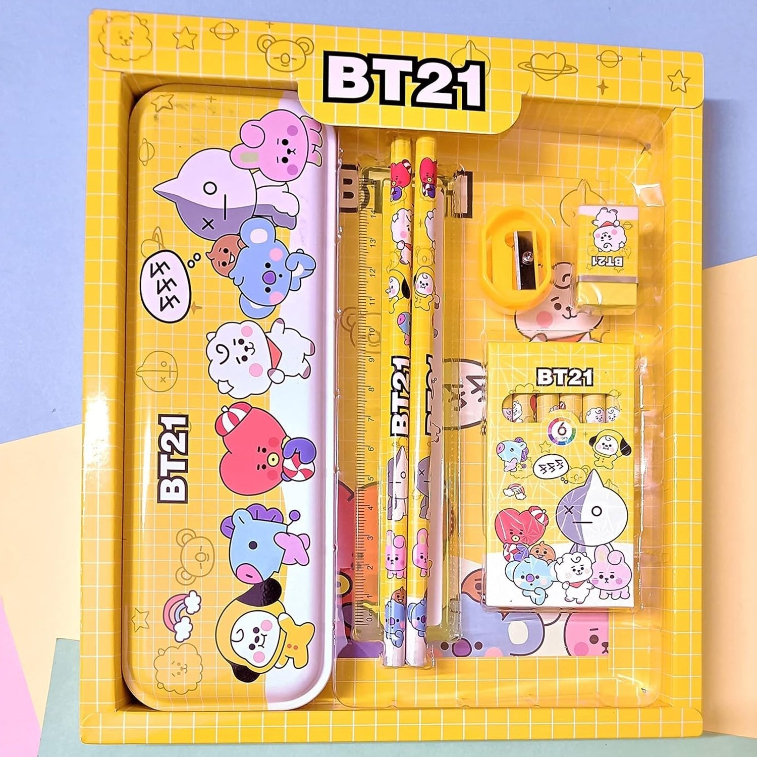 Stationery Kit for Kids - Stationery Set, Includes Metal Pencil Box, Sharpener, Pencil and Eraser Set, School Supply Set, Birthday Return Gift for Kids, Boys, Girls (12 pc Set) - infinityexculsivestore.com