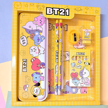 Stationery Kit for Kids - Stationery Set, Includes Metal Pencil Box, Sharpener, Pencil and Eraser Set, School Supply Set, Birthday Return Gift for Kids, Boys, Girls (12 pc Set) - infinityexculsivestore.com