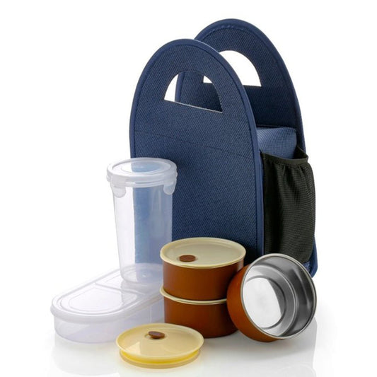 Steel Lunch Box Set (4 pcs, Black) - infinityexculsivestore.com