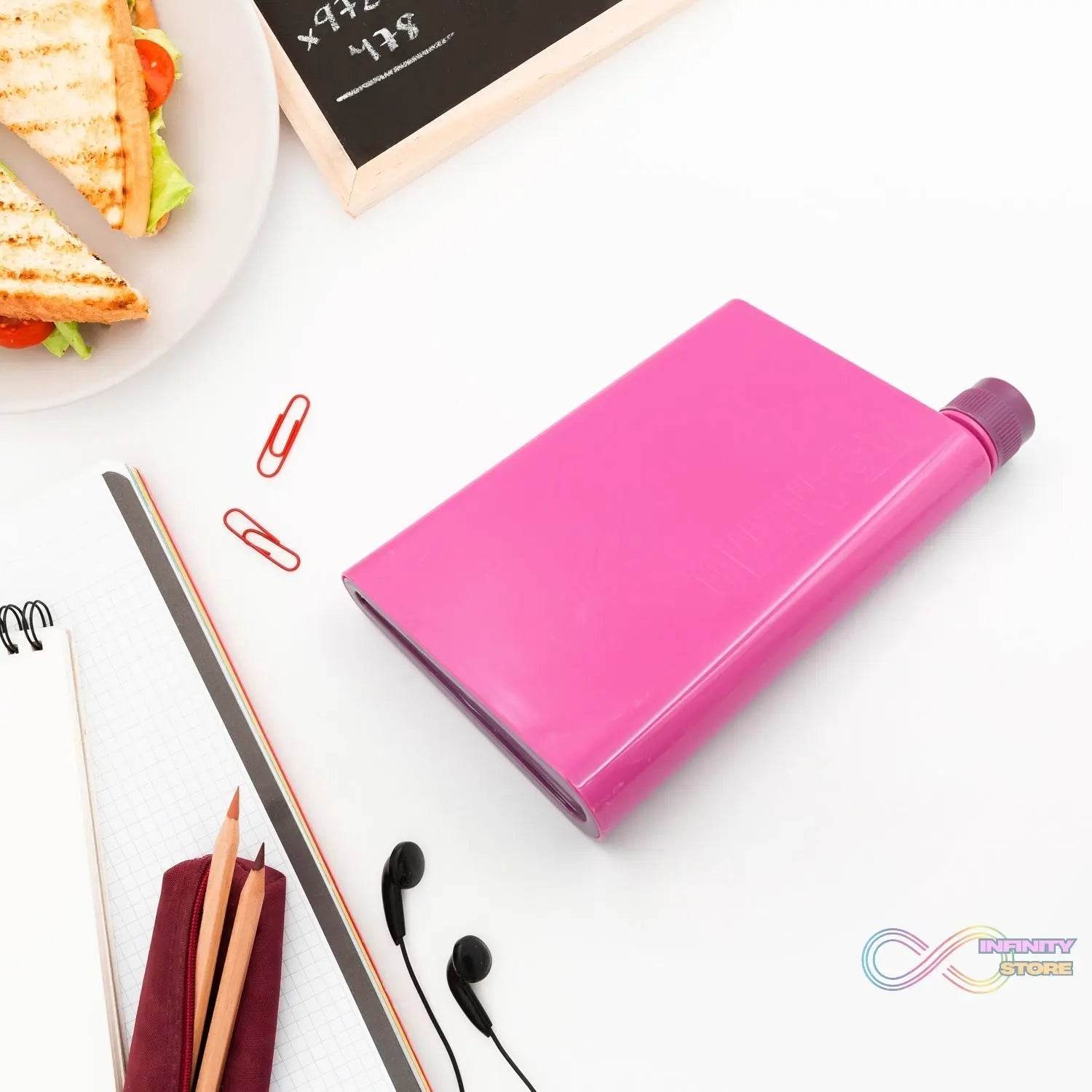 Kitchen Storage A5 size Flat Portable NoteBook Shape Water Bottle With a Cartoon Character Design-Hello Kitty - For School Outdoors and Sports Return Gift/Birthday Gift (1 Pc 420ML) - infinityexculsivestore.com