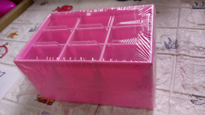 Storage Box 9 Grids Multi - purpose Durable Desktop Drawer Organizer for Pencils Storage Holder Hanging Hole Design for Small Items - infinityexculsivestore.com