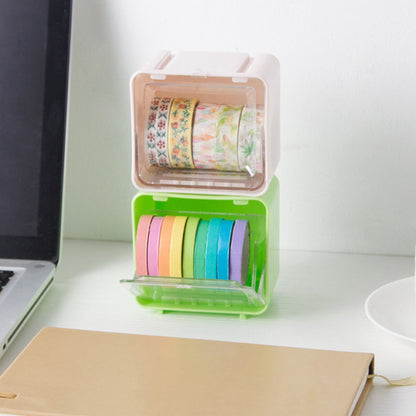 Storage Box Storage Container Tape Storage Boxes Durable Convenient Plastic Transparent Lid Visible Tape Storage Box / Case for Office - infinityexculsivestore.com