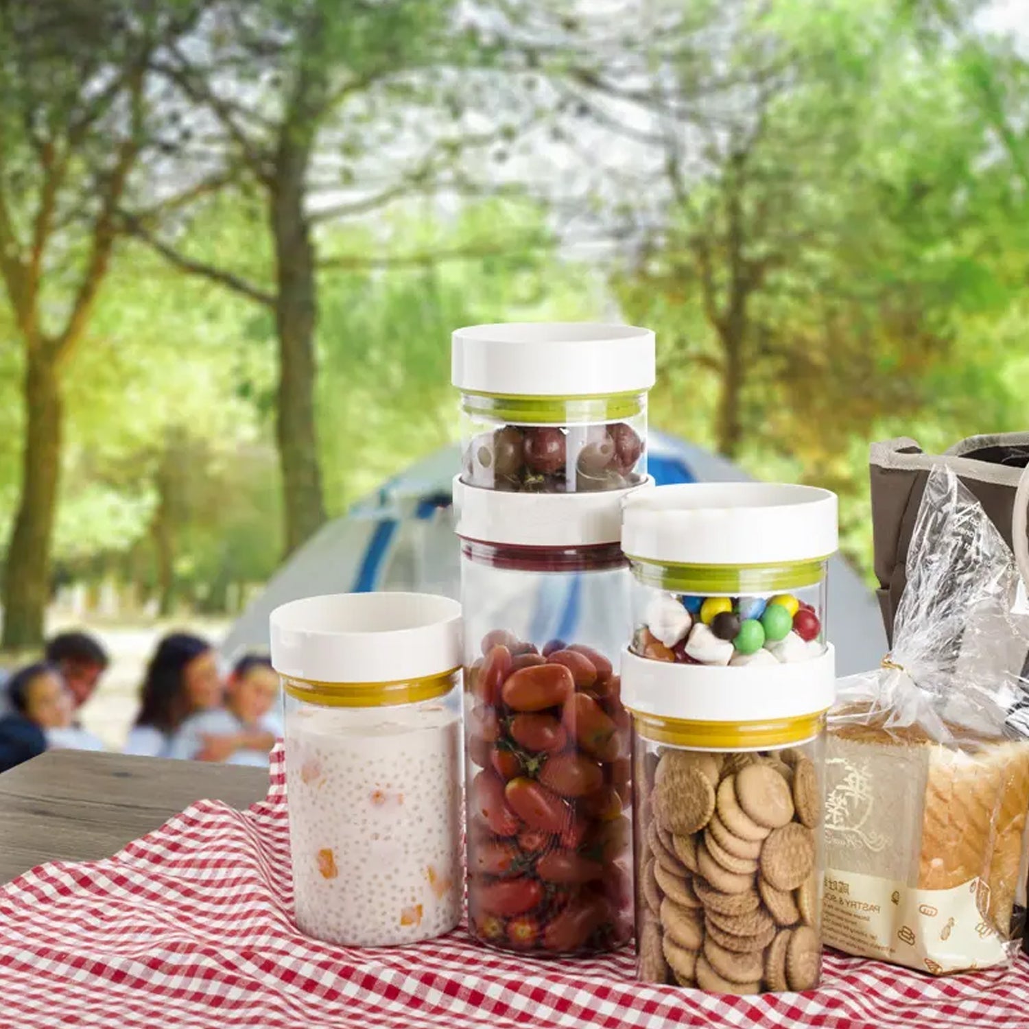 Multipurpose Plastic Transparent Storage Containers Masala Box Dabba Spice, Plastic Masala Spices Container Set Capacity With Airtight Lid Kitchen Pantry Organizer For Salt Mukhwas Box With Tray (8 Pc Set) - infinityexculsivestore.com