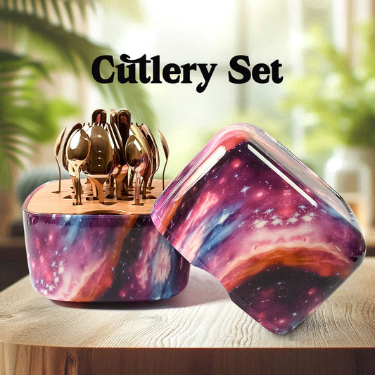 Unique Golden Egg Storage Modern Tableware Steak Knives Fork Flatware Set Royal Spoon Set Tableware Gold Cutlery Set Dishwasher Safe Mirror Finished With Gift Box for Halloween 24Pcs Set) - infinityexculsivestore.com
