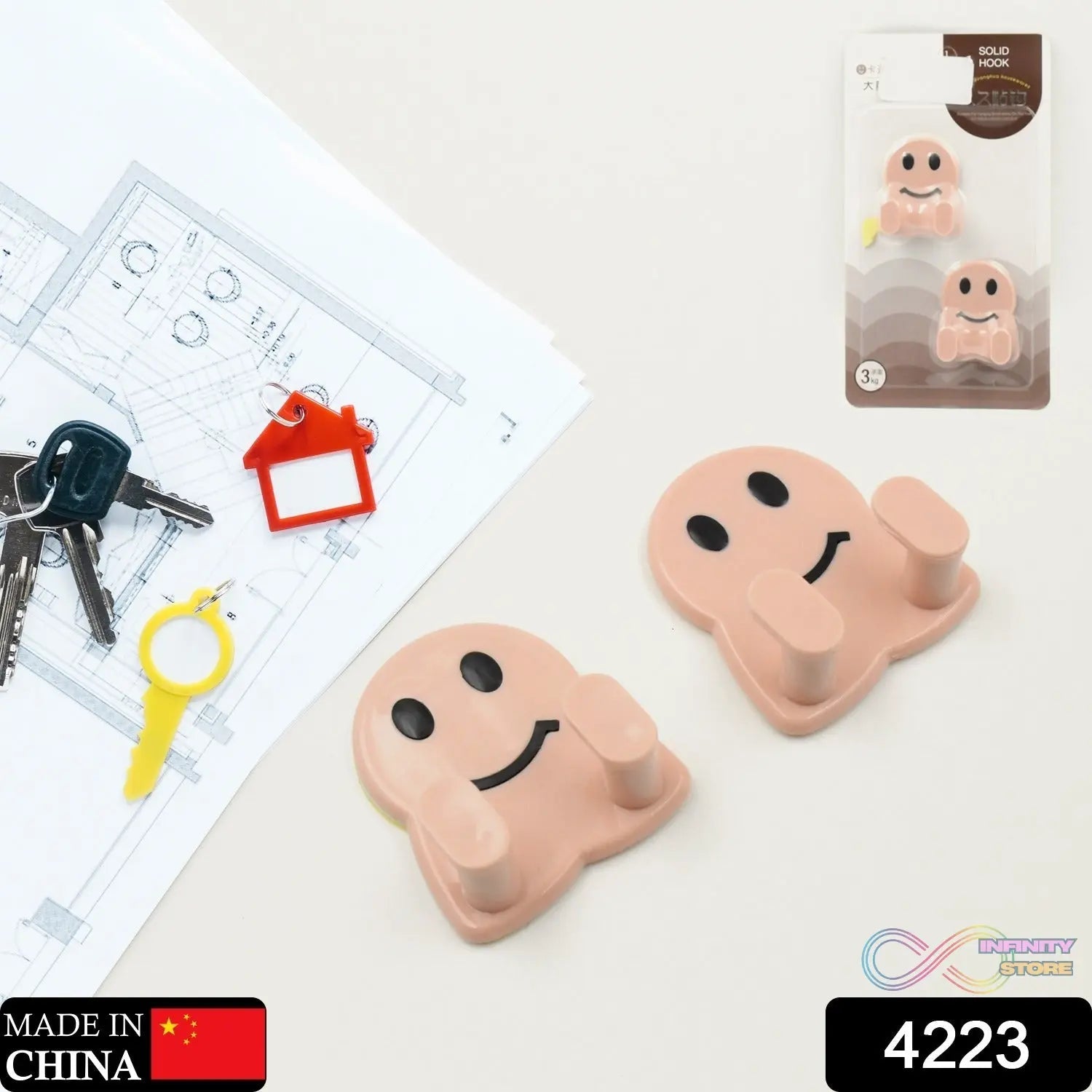 Strong Self - Adhesive Hooks (2 Pc): Heavy Duty, Waterproof, All - Purpose - infinityexculsivestore.com
