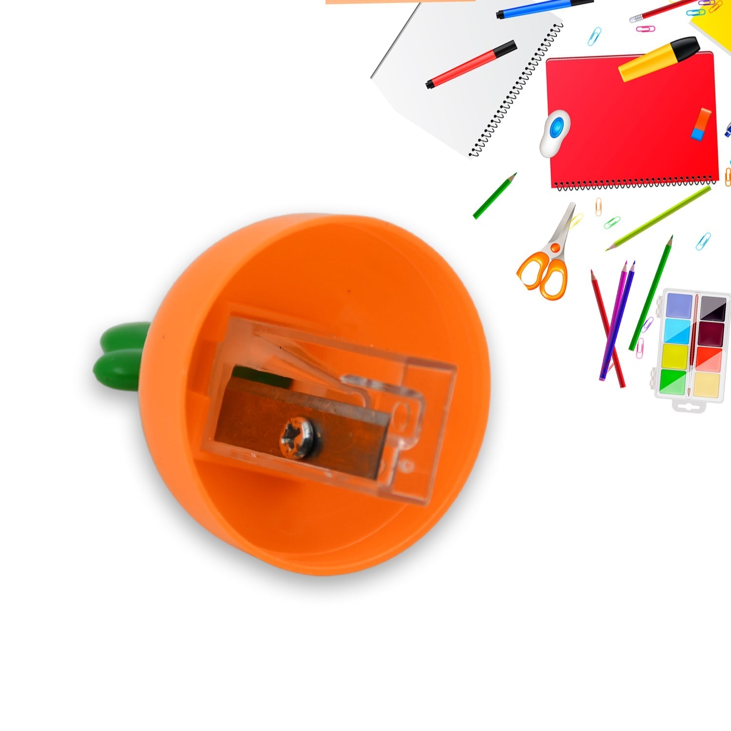 Student Pencil Sharpener Cartoon Simple Carrot Pencil Sharpener Suitable for Students, Children, School, Stationery (1 Pc) - infinityexculsivestore.com