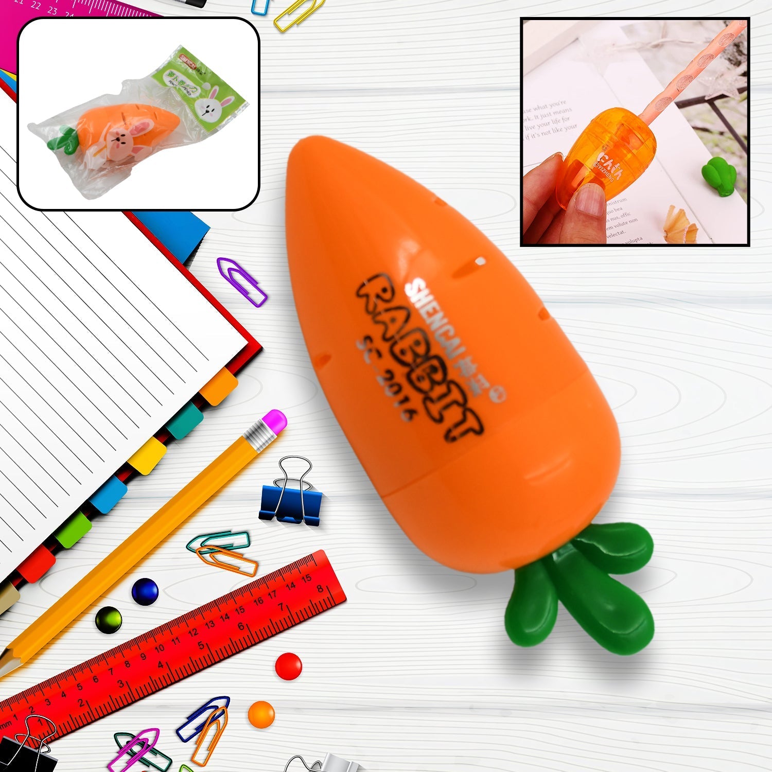 Student Pencil Sharpener Cartoon Simple Carrot Pencil Sharpener Suitable for Students, Children, School, Stationery (1 Pc) - infinityexculsivestore.com