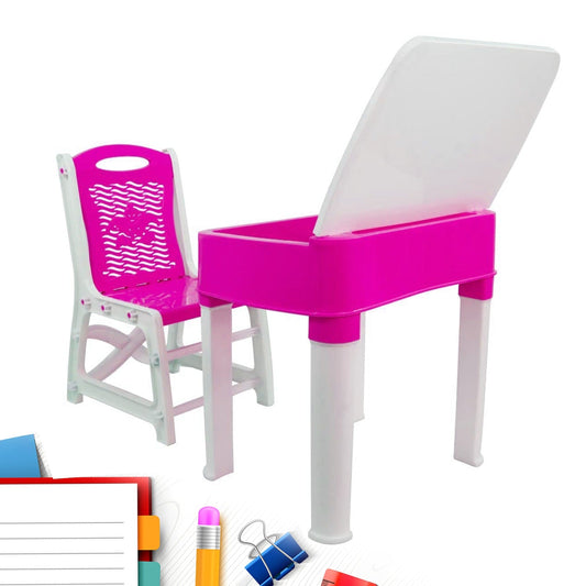 Study Table And Chair Set For Boys And Girls With Small Box Space For Plastic High Quality Study Table (Pink) - infinityexculsivestore.com