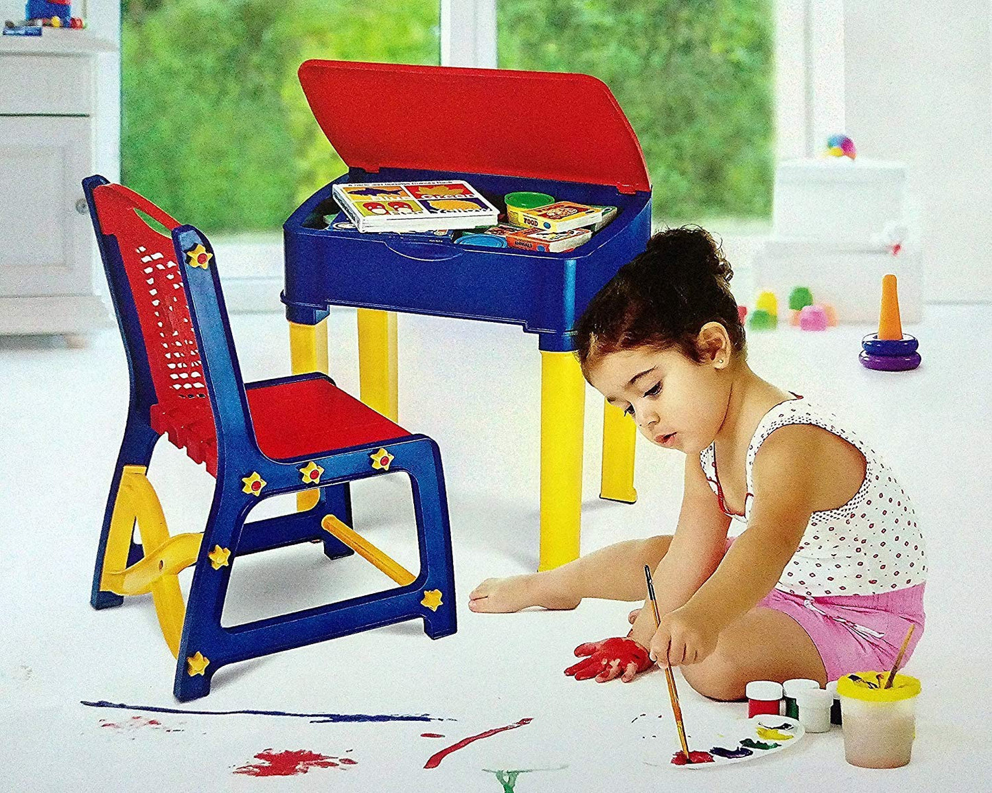 Study Table And Chair Set For Boys And Girls With Small Box Space For Plastic High Quality Study Table (Pink) - infinityexculsivestore.com