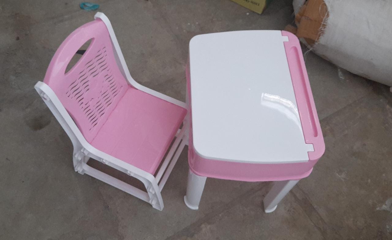 Study Table And Chair Set For Boys And Girls With Small Box Space For Plastic High Quality Study Table (Pink) - infinityexculsivestore.com