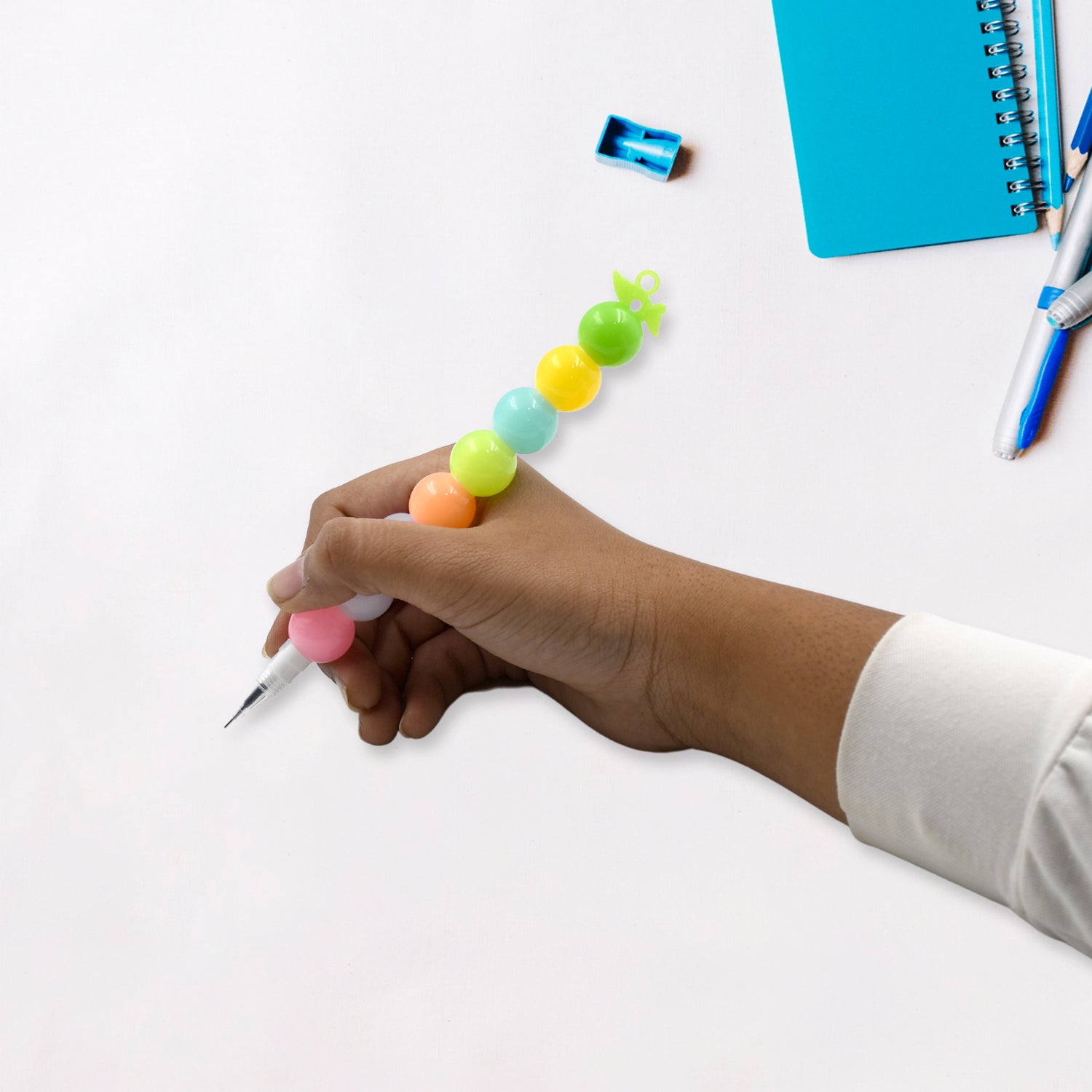 Stylish Pearls Pen Plastic Moti Non - Sharpening Design Pen Multicolor Pearls Moti Gel Pen, Fancy Designer Attractive Gel Pen for Kids Pack of (12 Pc Set ) - infinityexculsivestore.com