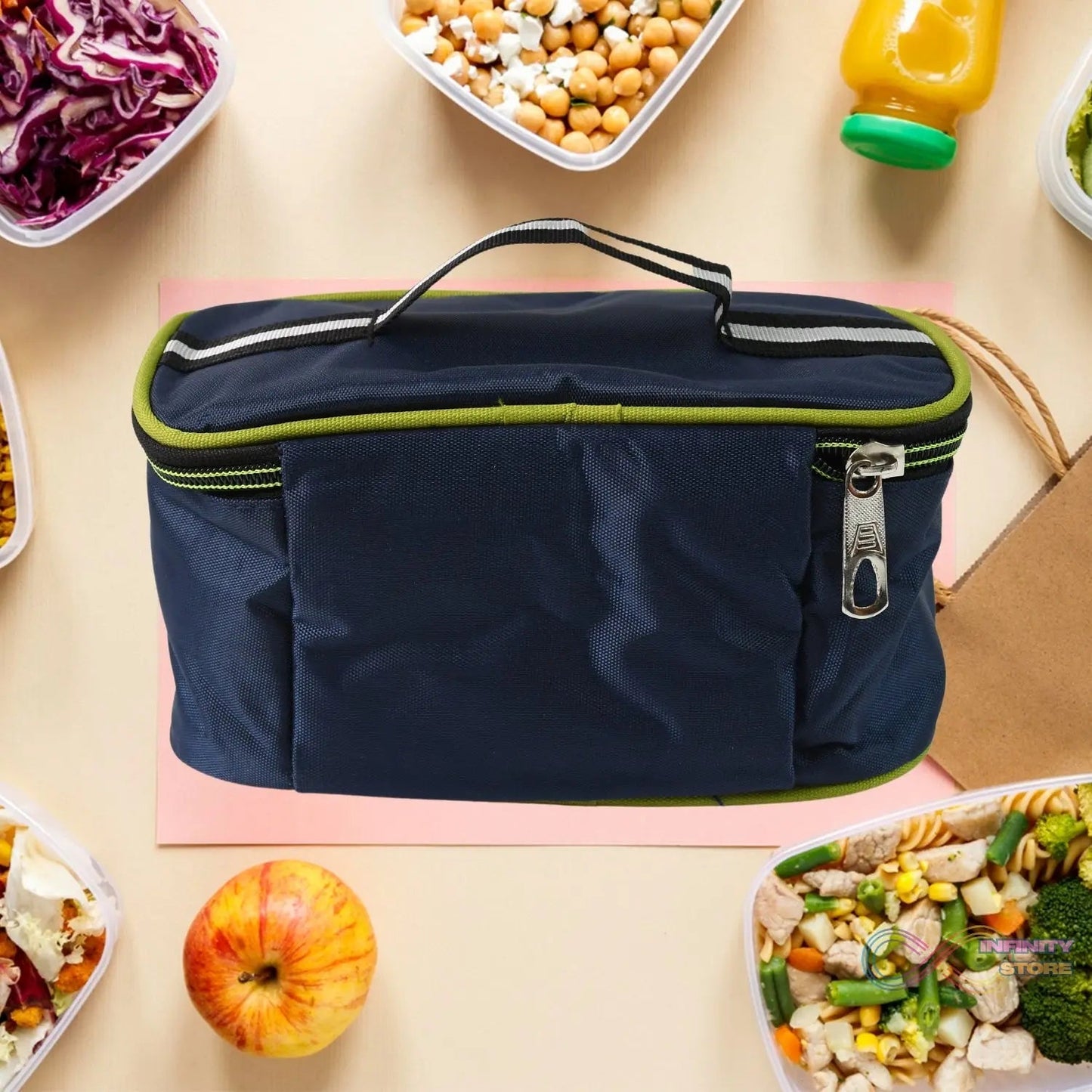 Sumo Lunch Box, with Lunch Bag, Plastic Lunch Box & Plastic Spoon, Fork (2 Pc Set / With Lunch Box) - infinityexculsivestore.com