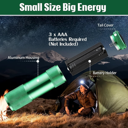 Super - Bright Mini 9 LED Bulb Pocket Torches - Small Torch Flashlight for Camping, Hiking, DIY, Travelling, Outdoors and More 3 Battery operated (Battery not included / 1 pc) - infinityexculsivestore.com
