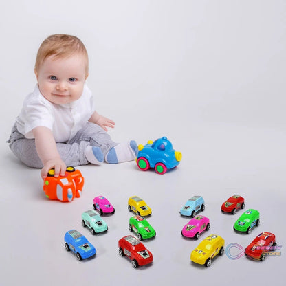Super City Car Racer Toy For Boys and Girls Pull Push Vehicle Car (Set Of 12Pcs) (Multicolor) - infinityexculsivestore.com