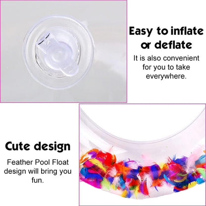 Swim Ring, For Adults, Conveniently Portable, Feathers, Swimming Ring, For Water Play, For Beaches, Swimming, Summer Vacation, Women's, Men's (1 Pc) - infinityexculsivestore.com