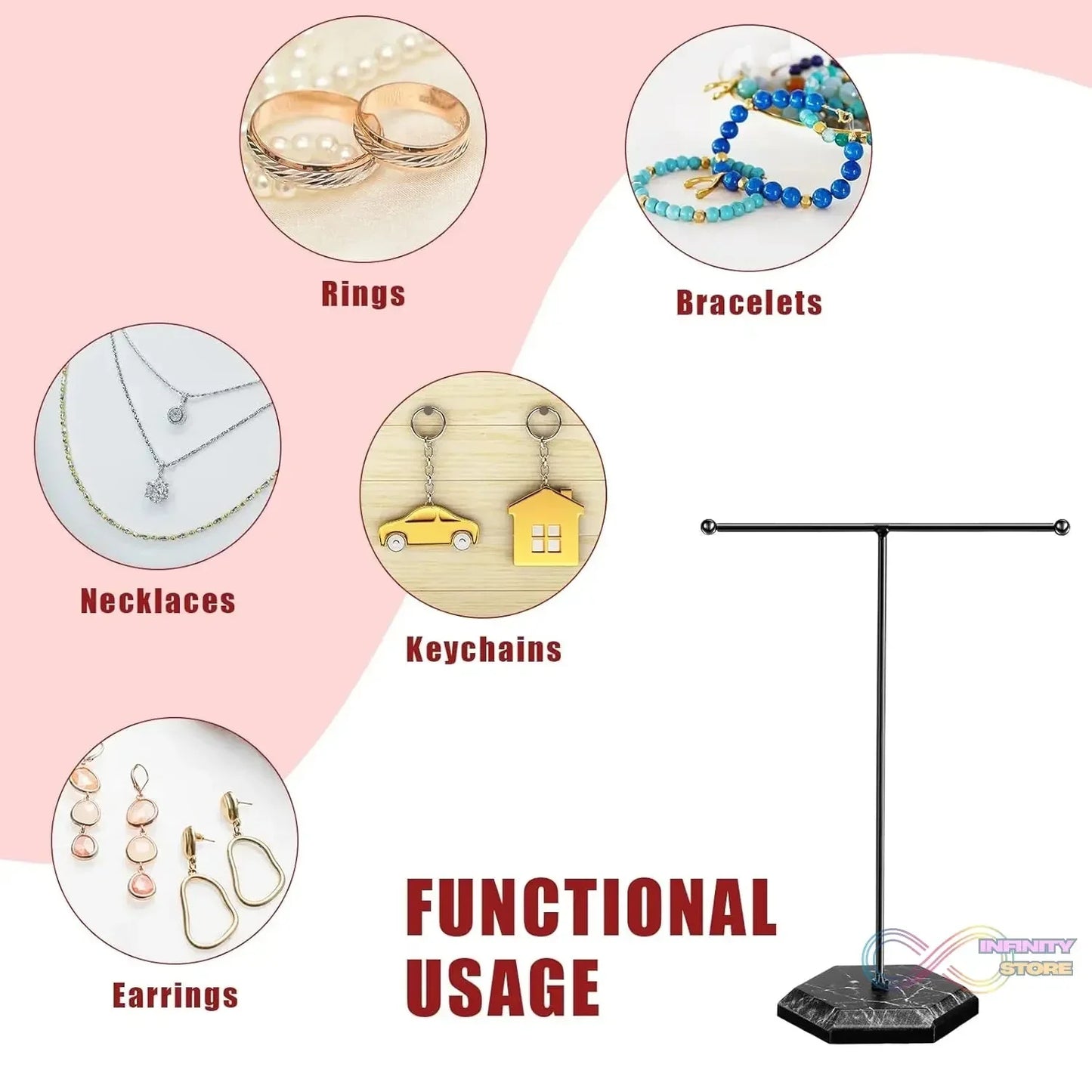 T Shape Necklace Holder Jewelry Stand (1 Pc) - infinityexculsivestore.com