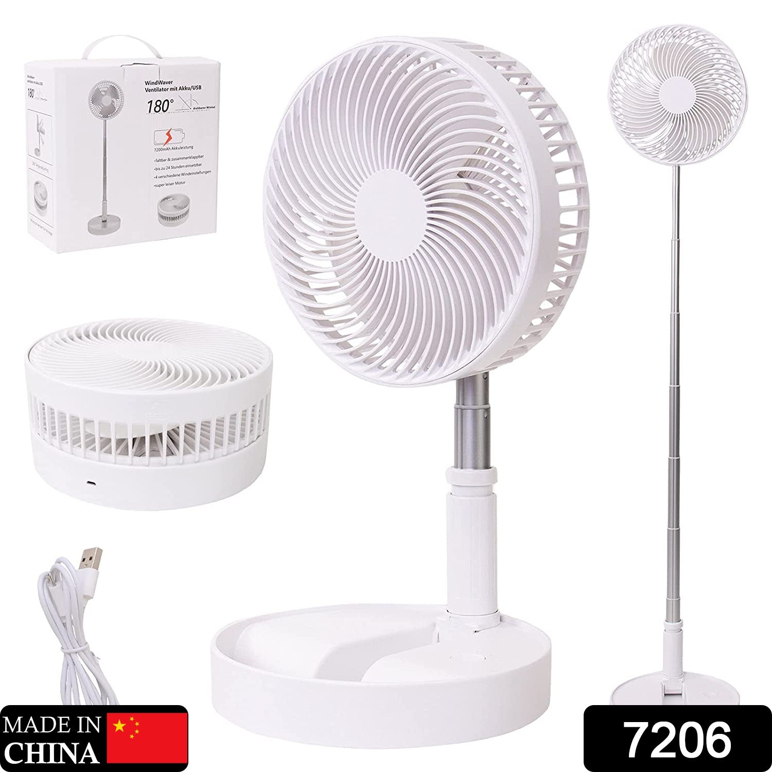 TELESCOPIC ELECTRIC DESKTOP FAN, HEIGHT ADJUSTABLE, FOLDABLE & PORTABLE FOR TRAVEL/CARRY | SILENT TABLE TOP PERSONAL FAN FOR BEDSIDE, OFFICE TABLE (Battery Not Include) - infinityexculsivestore.com