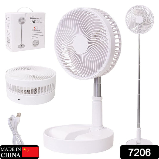 TELESCOPIC ELECTRIC DESKTOP FAN, HEIGHT ADJUSTABLE, FOLDABLE & PORTABLE FOR TRAVEL/CARRY | SILENT TABLE TOP PERSONAL FAN FOR BEDSIDE, OFFICE TABLE (Battery Not Include) - infinityexculsivestore.com