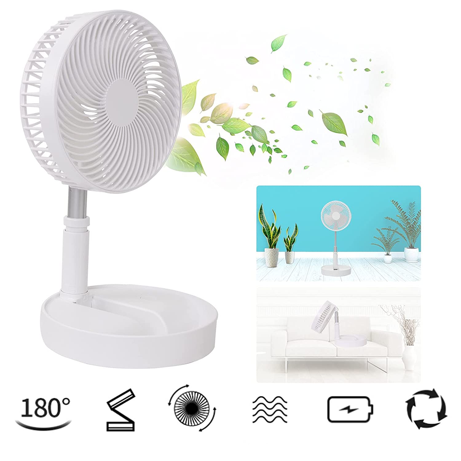 TELESCOPIC ELECTRIC DESKTOP FAN, HEIGHT ADJUSTABLE, FOLDABLE & PORTABLE FOR TRAVEL/CARRY | SILENT TABLE TOP PERSONAL FAN FOR BEDSIDE, OFFICE TABLE (Battery Not Include) - infinityexculsivestore.com