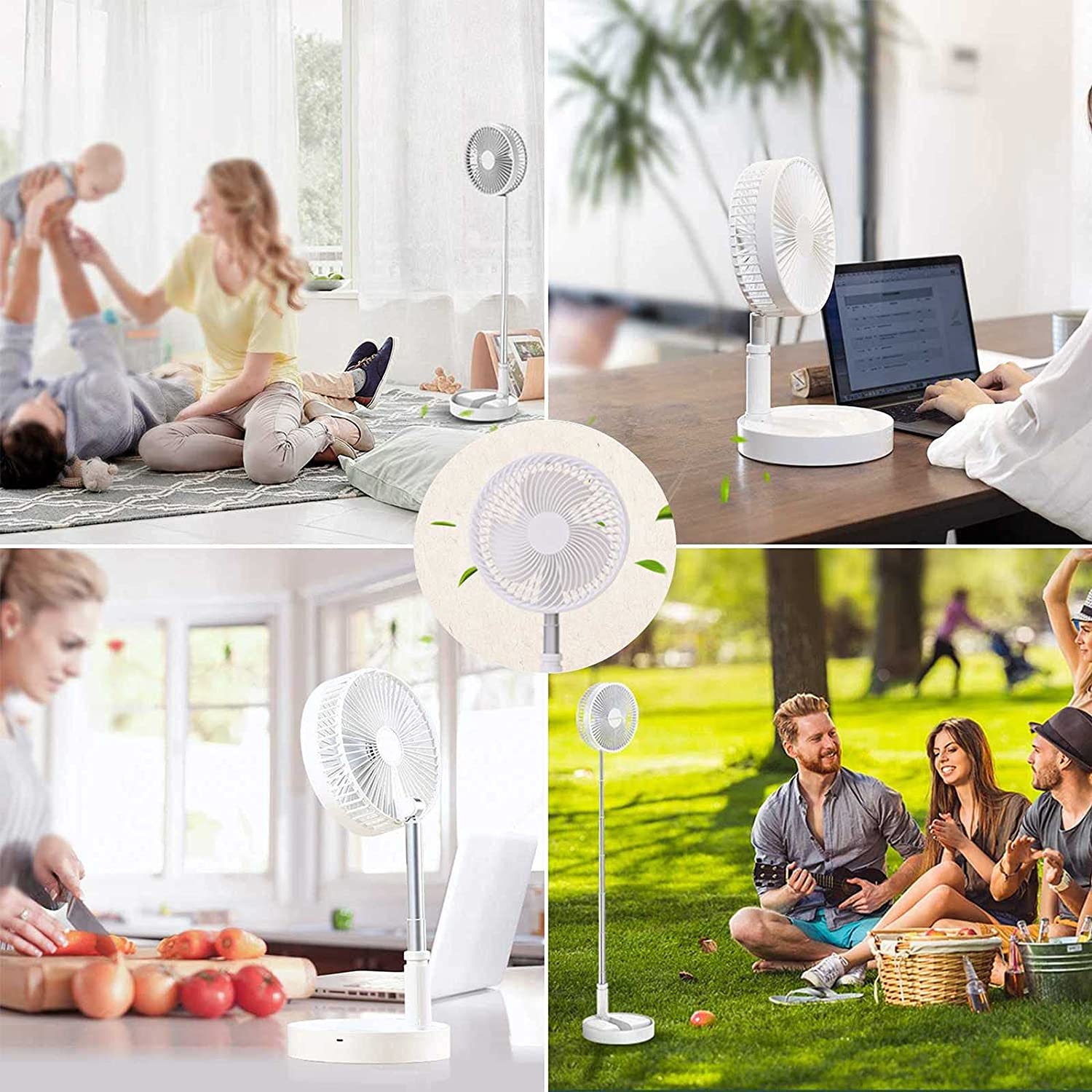 TELESCOPIC ELECTRIC DESKTOP FAN, HEIGHT ADJUSTABLE, FOLDABLE & PORTABLE FOR TRAVEL/CARRY | SILENT TABLE TOP PERSONAL FAN FOR BEDSIDE, OFFICE TABLE (Battery Not Include) - infinityexculsivestore.com