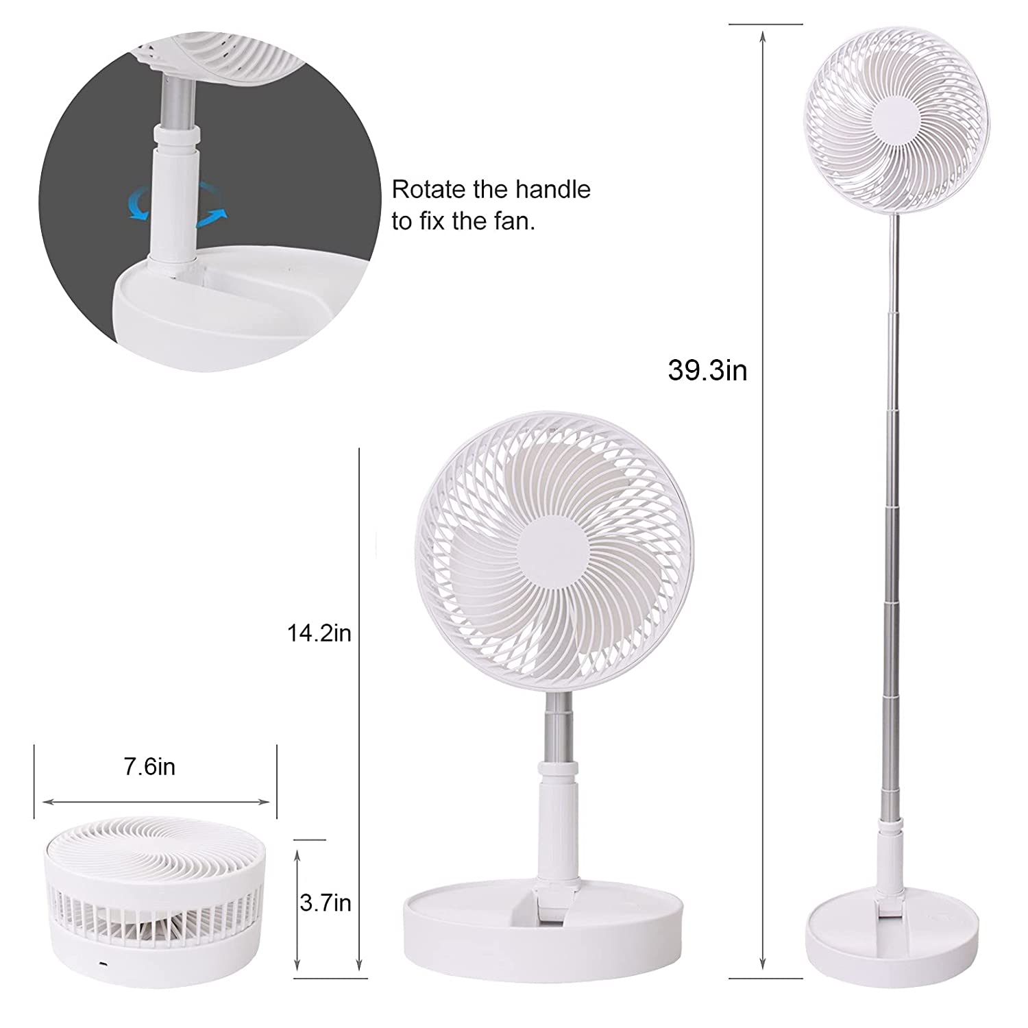 TELESCOPIC ELECTRIC DESKTOP FAN, HEIGHT ADJUSTABLE, FOLDABLE & PORTABLE FOR TRAVEL/CARRY | SILENT TABLE TOP PERSONAL FAN FOR BEDSIDE, OFFICE TABLE (Battery Not Include) - infinityexculsivestore.com