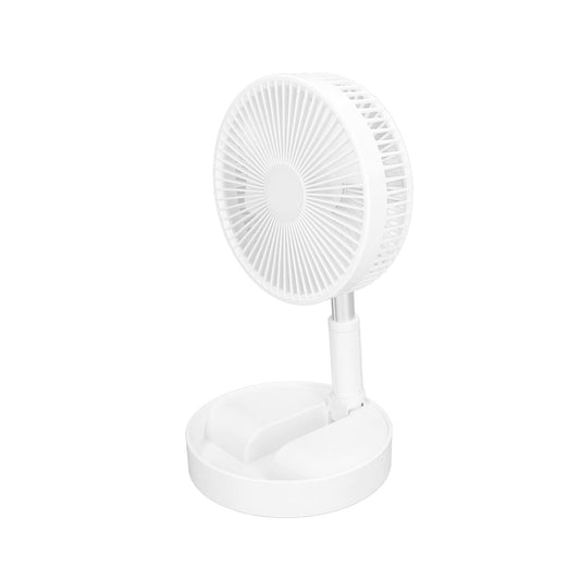 TELESCOPIC ELECTRIC DESKTOP FAN, HEIGHT ADJUSTABLE, FOLDABLE & PORTABLE FOR TRAVEL/CARRY | SILENT TABLE TOP PERSONAL FAN FOR BEDSIDE, OFFICE TABLE (Battery Not Include) - infinityexculsivestore.com