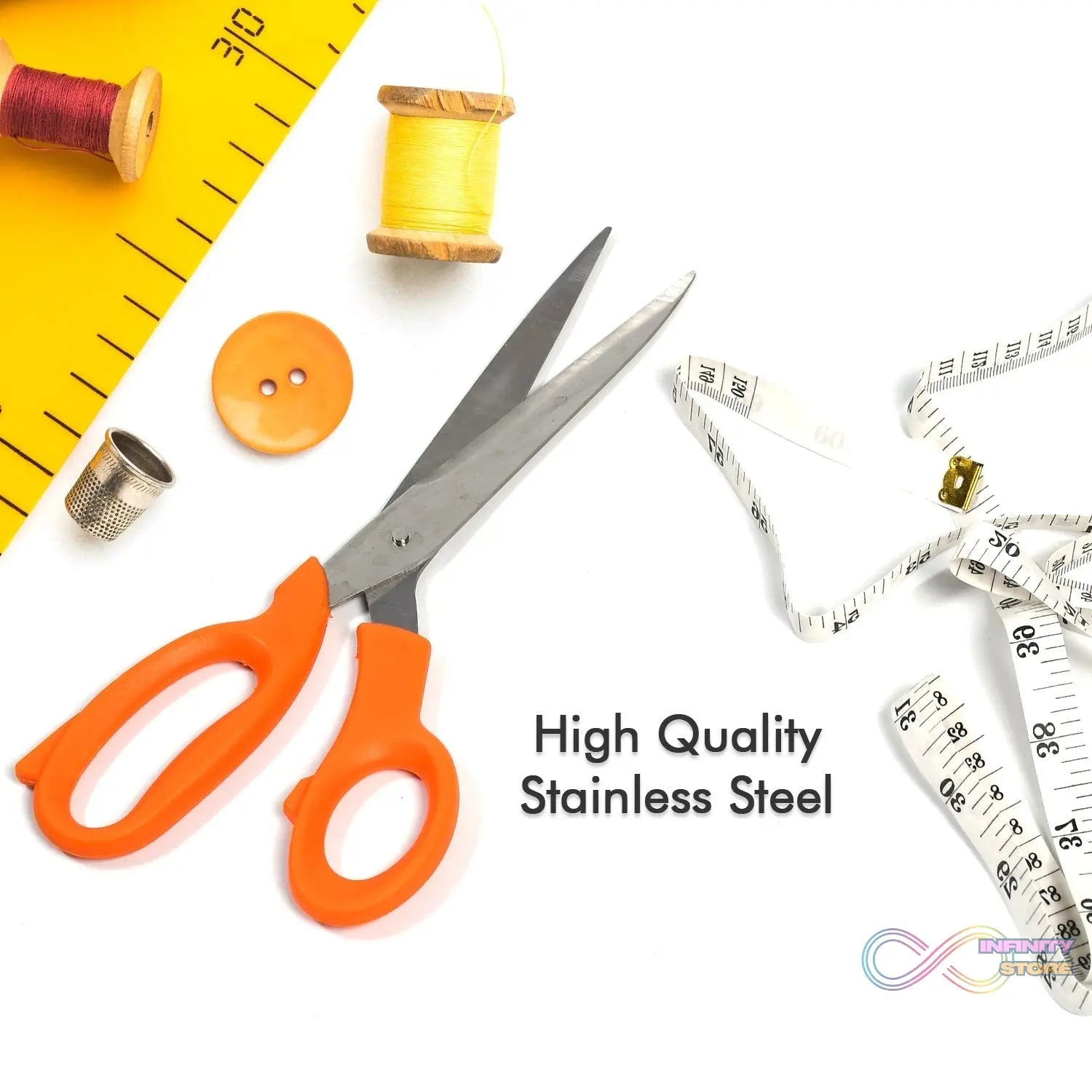 Tailor Scissors And Measuring Tape High Quality Scissor With Flexible Measuring Tape For Tailor & Home Use Scissor - infinityexculsivestore.com