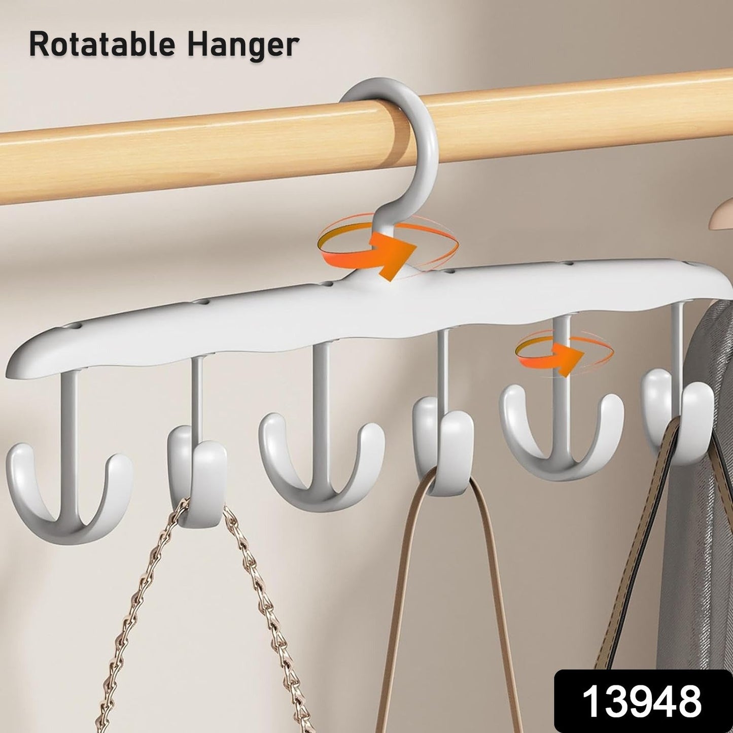 Tank Top Hanger, 12 - Hook Space Saving Hanger, Capacity Rotatable Wood Space Saving Hanger Closet Organizers and Storage for Dorm & Apartment for Tank Top - infinityexculsivestore.com
