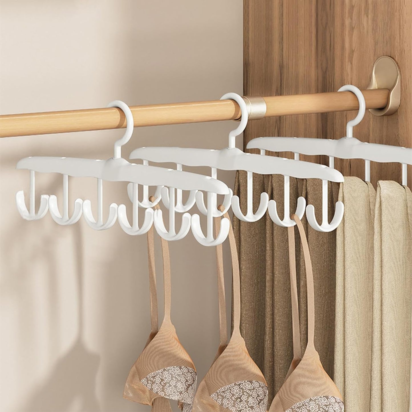 Tank Top Hanger, 12 - Hook Space Saving Hanger, Capacity Rotatable Wood Space Saving Hanger Closet Organizers and Storage for Dorm & Apartment for Tank Top - infinityexculsivestore.com
