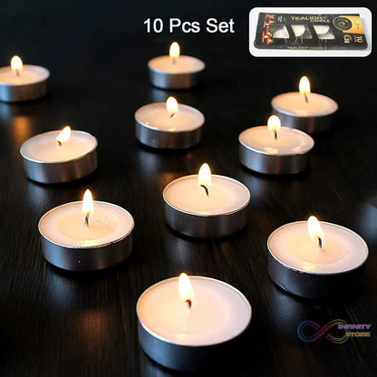 Tealight Candles Set, Smokeless Candles (10 Pcs set) - infinityexculsivestore.com