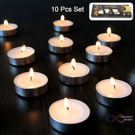 Tealight Candles Set, Smokeless Candles (10 Pcs set) - infinityexculsivestore.com