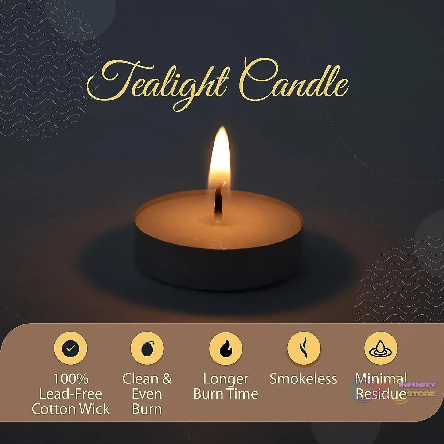 Tealight Candles Set, Smokeless Candles (10 Pcs set) - infinityexculsivestore.com