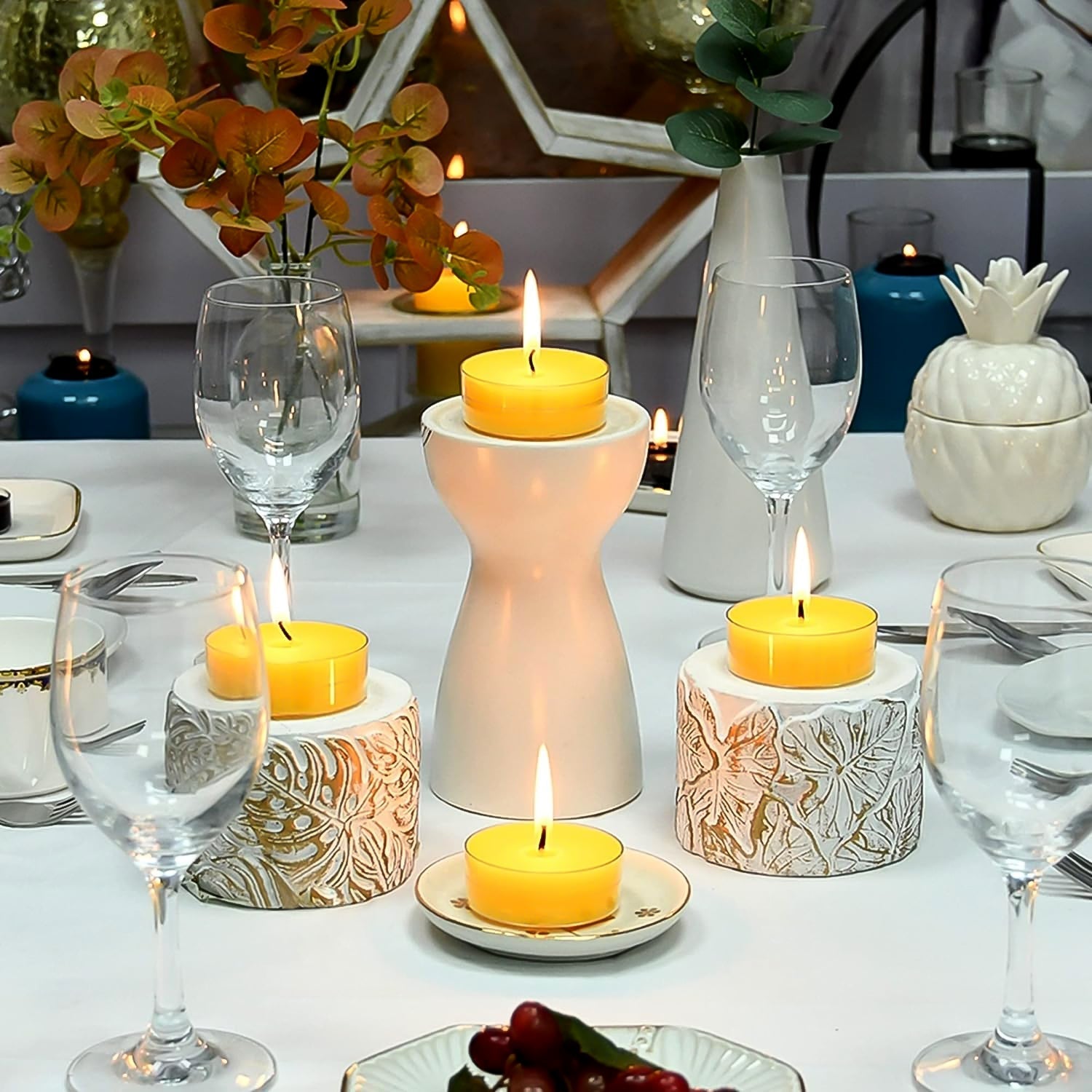Tealight Diwali Candles for Home Decoration Smokeless Candles for Decorations Long Burning for Mood Dinners Parities Home Decoration Wedding Candle (1 Pc / Mix Color) - infinityexculsivestore.com