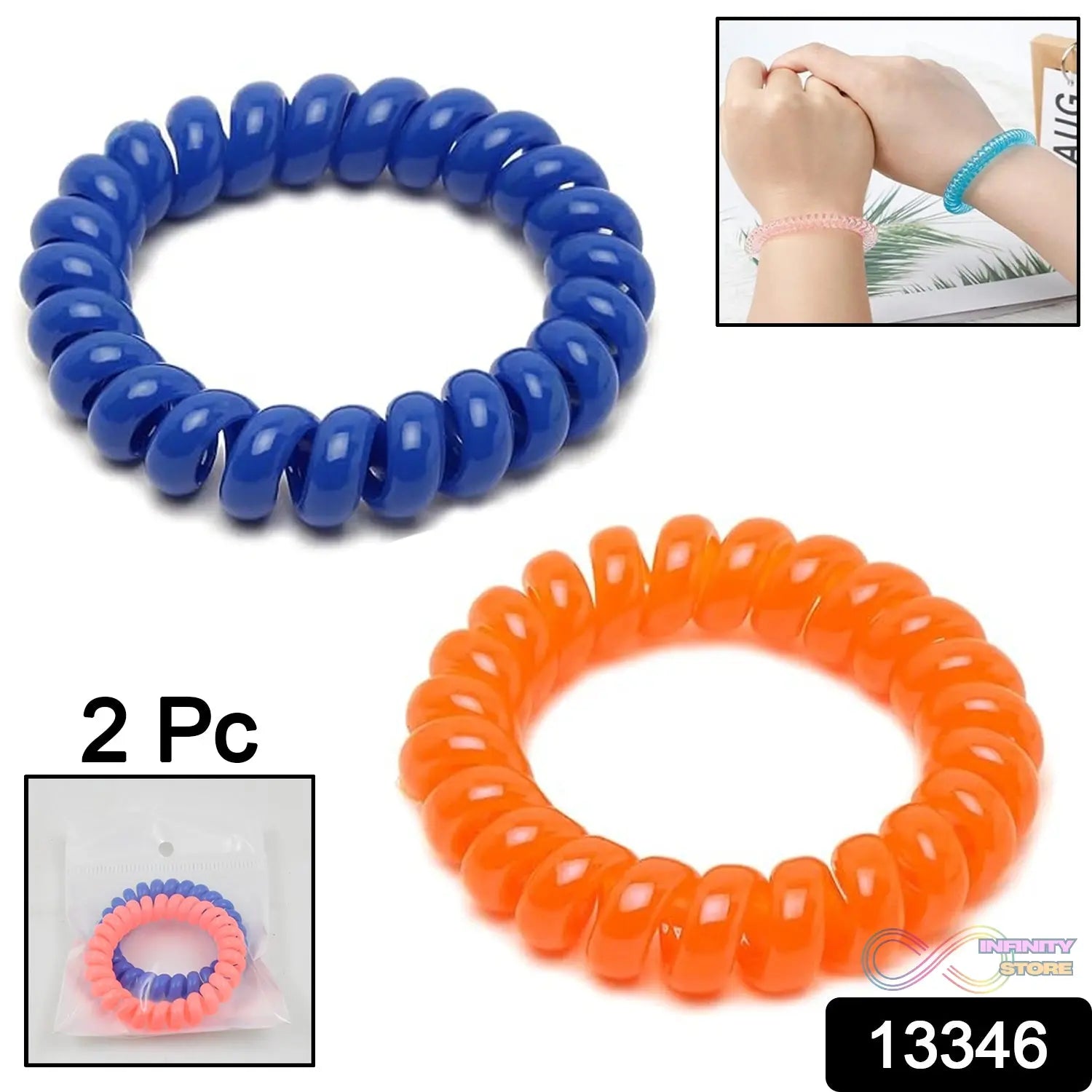 Telephone Wire Hair bands Pack of 2 Pc / Multicolour) - infinityexculsivestore.com