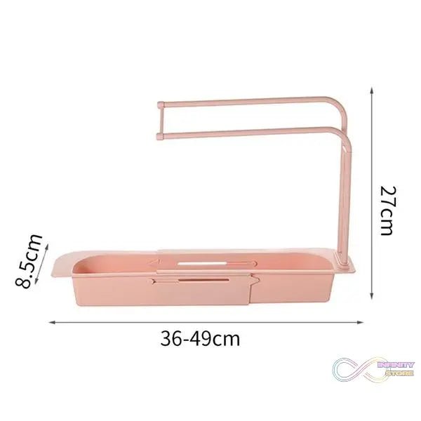 Telescopic Adjustable Faucet Rack Dish Brushes Sponge Storage Shelves Sink Drain - infinityexculsivestore.com
