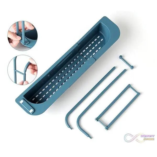 Telescopic Adjustable Faucet Rack Dish Brushes Sponge Storage Shelves Sink Drain - infinityexculsivestore.com