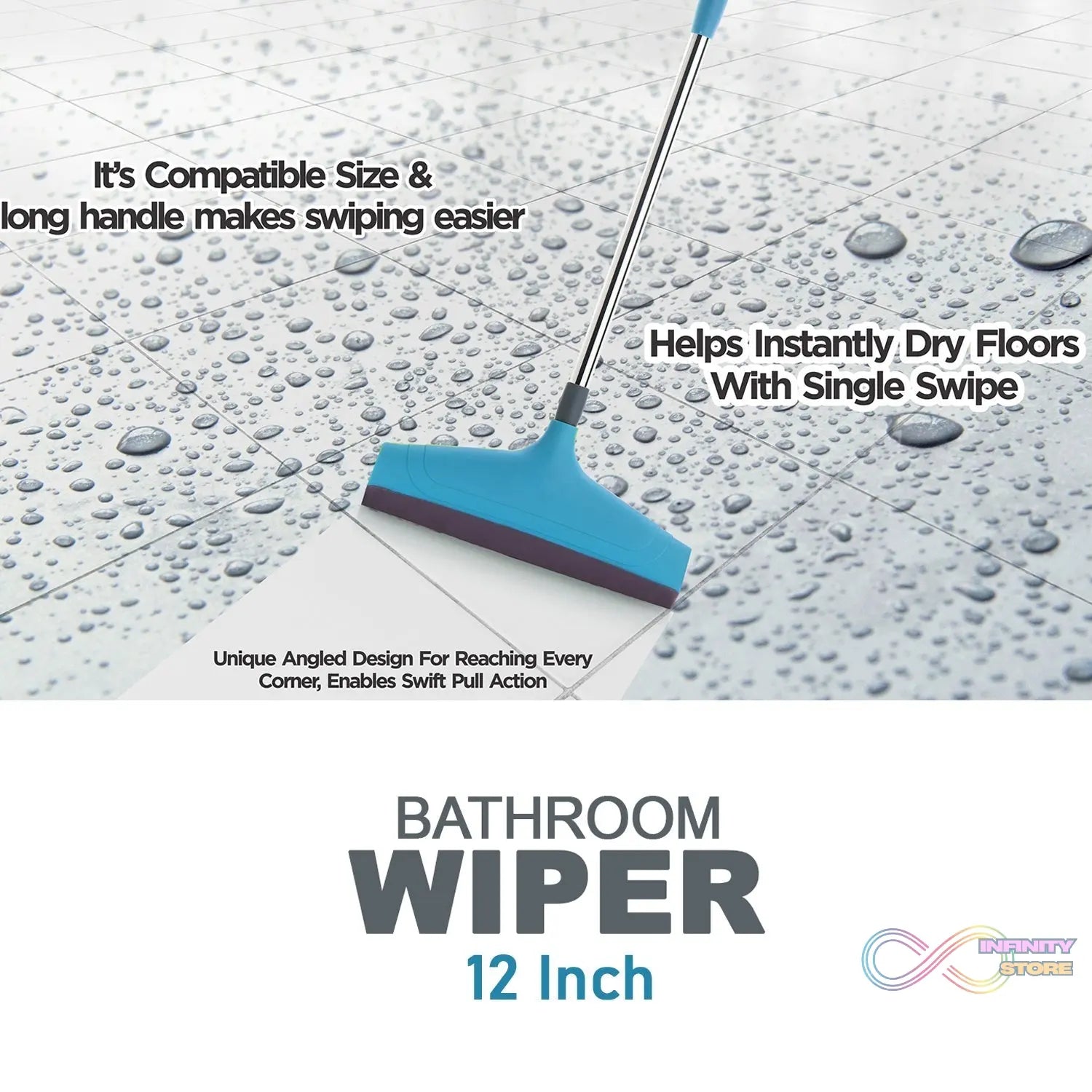 Telescopic Home / Bathroom Wiper 12 Inch (30 cm), Plastic Floor Wiper - infinityexculsivestore.com