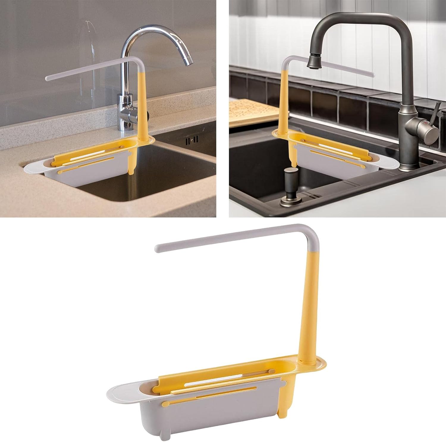 Telescopic Sink Storage Rack Material Kitchen Rag Rack Dishwashing Organizer Shelf Drain Basket Pp Under Sink Organizers ( Mic Color 1 Pc) - infinityexculsivestore.com